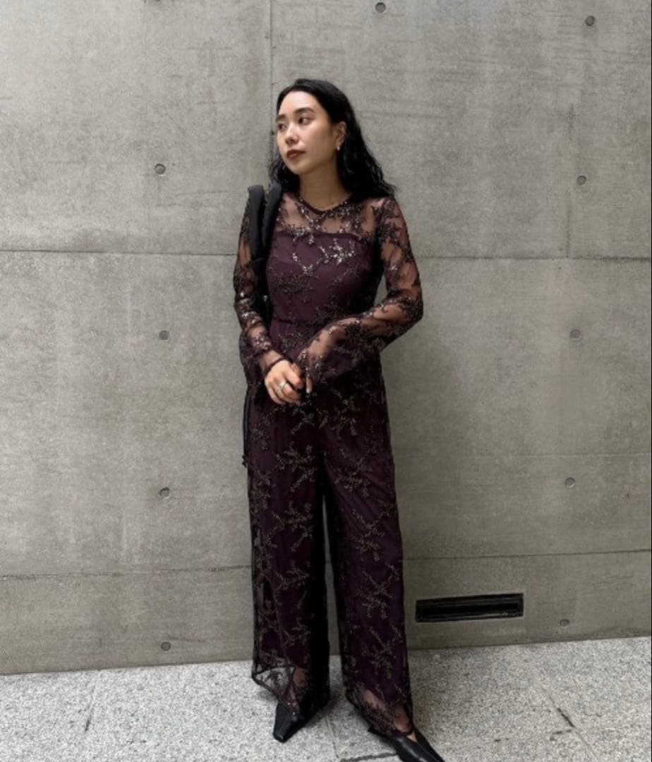 Ameri VINTAGE SPANGLE LACE ROMPERS Mサイズ