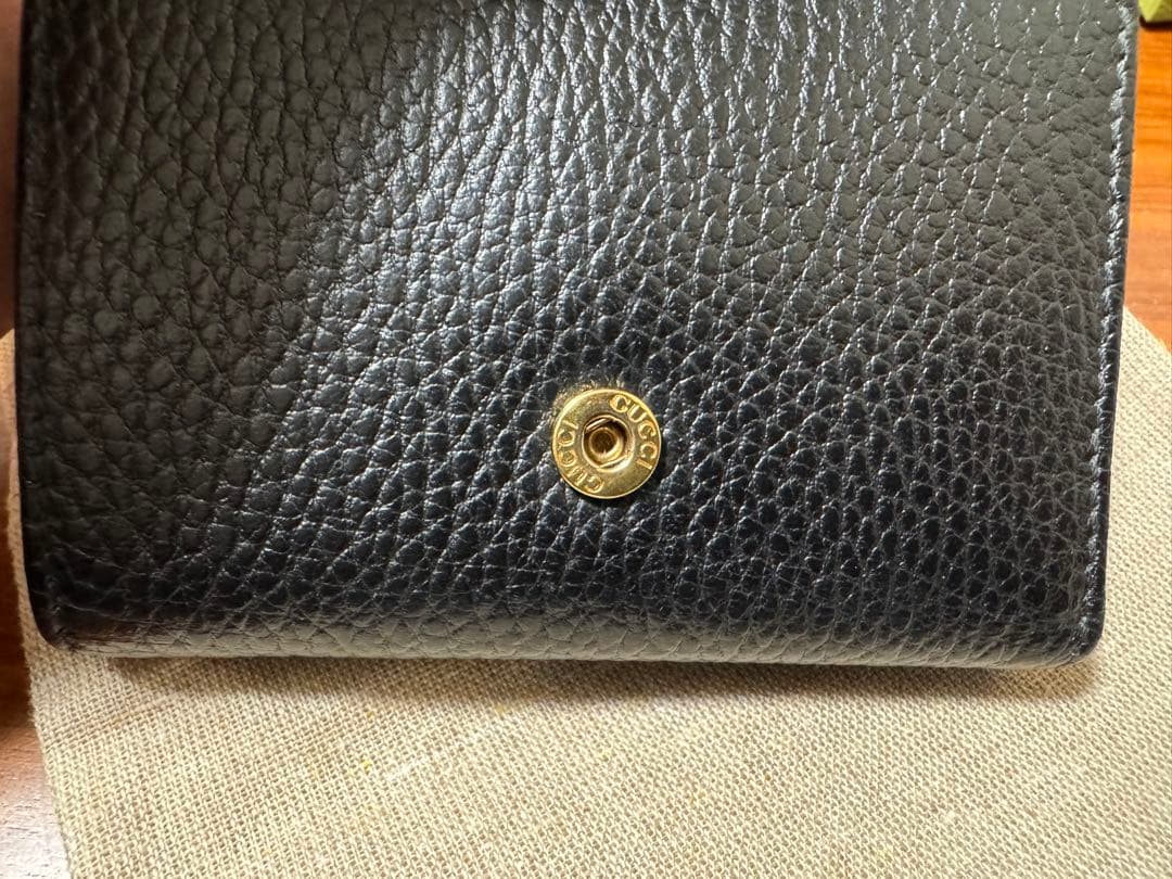 【正規品】GUCCI ブラックレザー 三つ折り財布