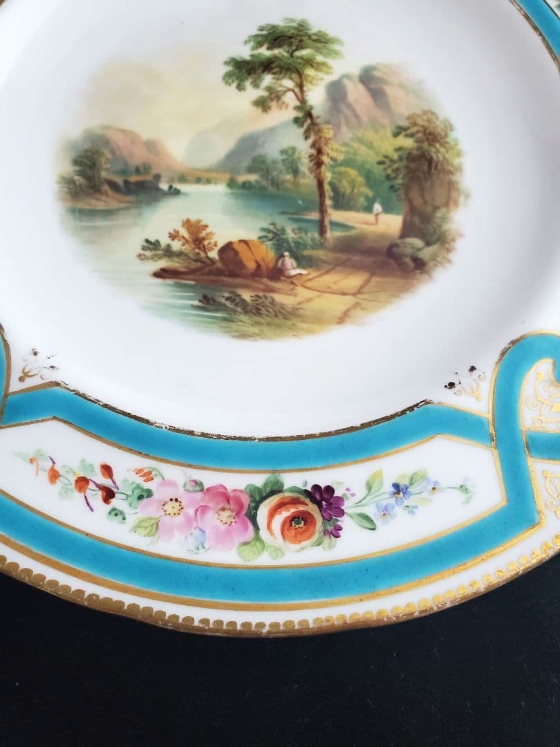 19世紀後半頃 ハンドペイントの絵皿 B