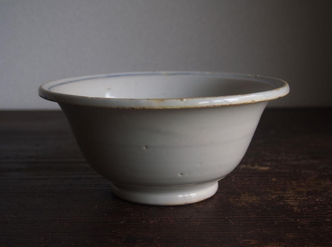 マニセス 青ライン 鉢 陶器 19世紀 スペイン古陶 スペインデルフト/K152