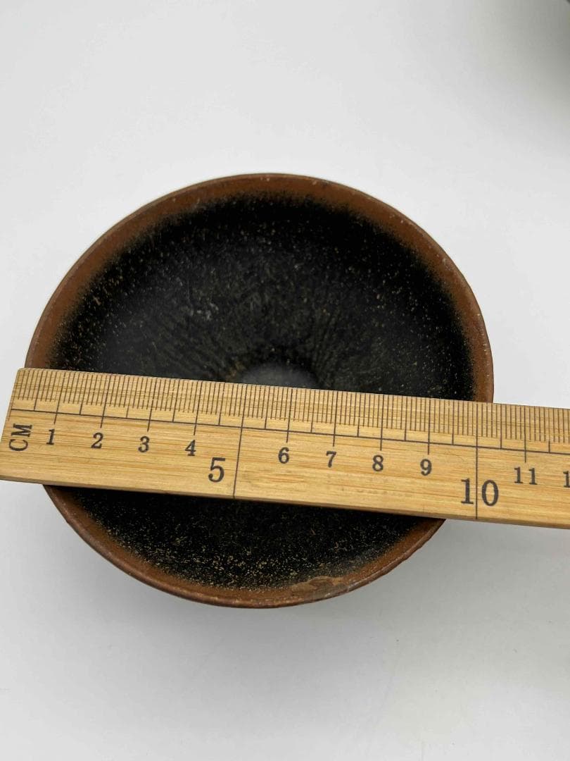 水芙蓉　遼から金時代 天目茶碗吉州窯茶盞宋時代黑釉窯変釉入茶碗(B-35)