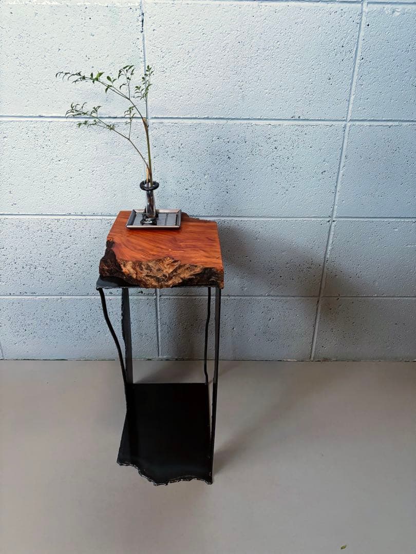 欅サイドテーブルコーヒーテーブルナイトテーブル観葉植物置き飾り台インダストリアル