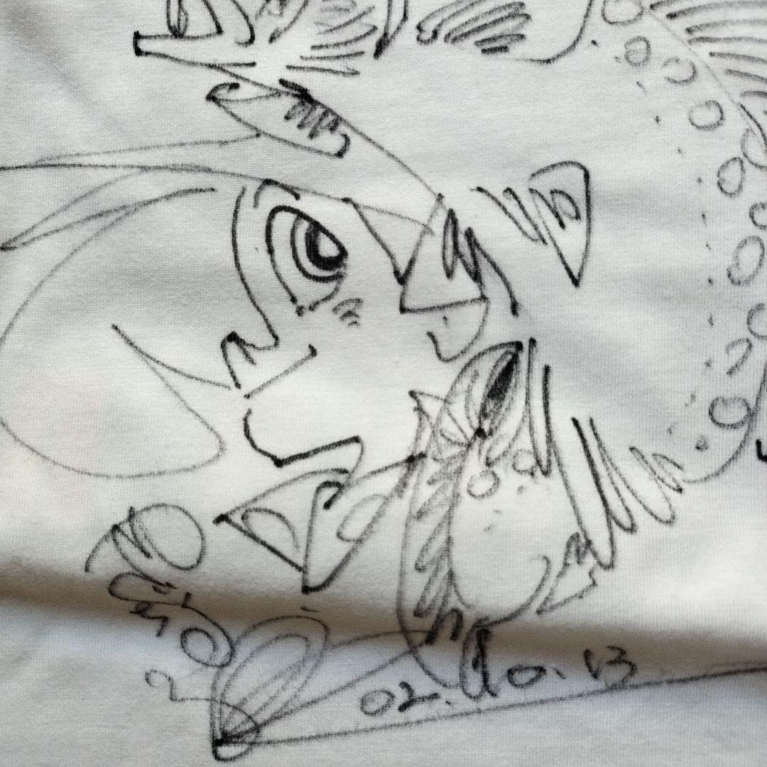 「新品未使用品」釣りキチ三平 矢口高雄 イラスト・サイン入Tシャツ 2002