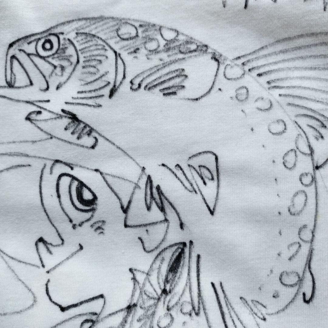 「新品未使用品」釣りキチ三平 矢口高雄 イラスト・サイン入Tシャツ 2002