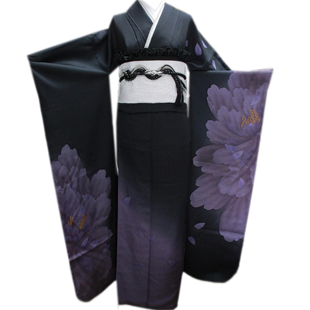 1点のみ！状態良好！170cm成人式振袖5点セット帯新品紫正絹フルセットIK00