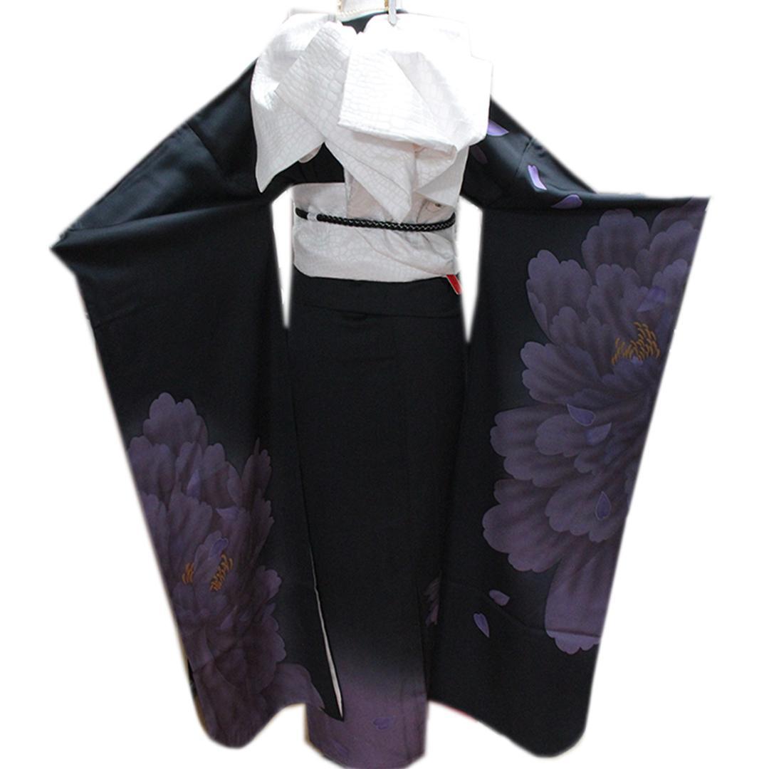 1点のみ！状態良好！170cm成人式振袖5点セット帯新品紫正絹フルセットIK00