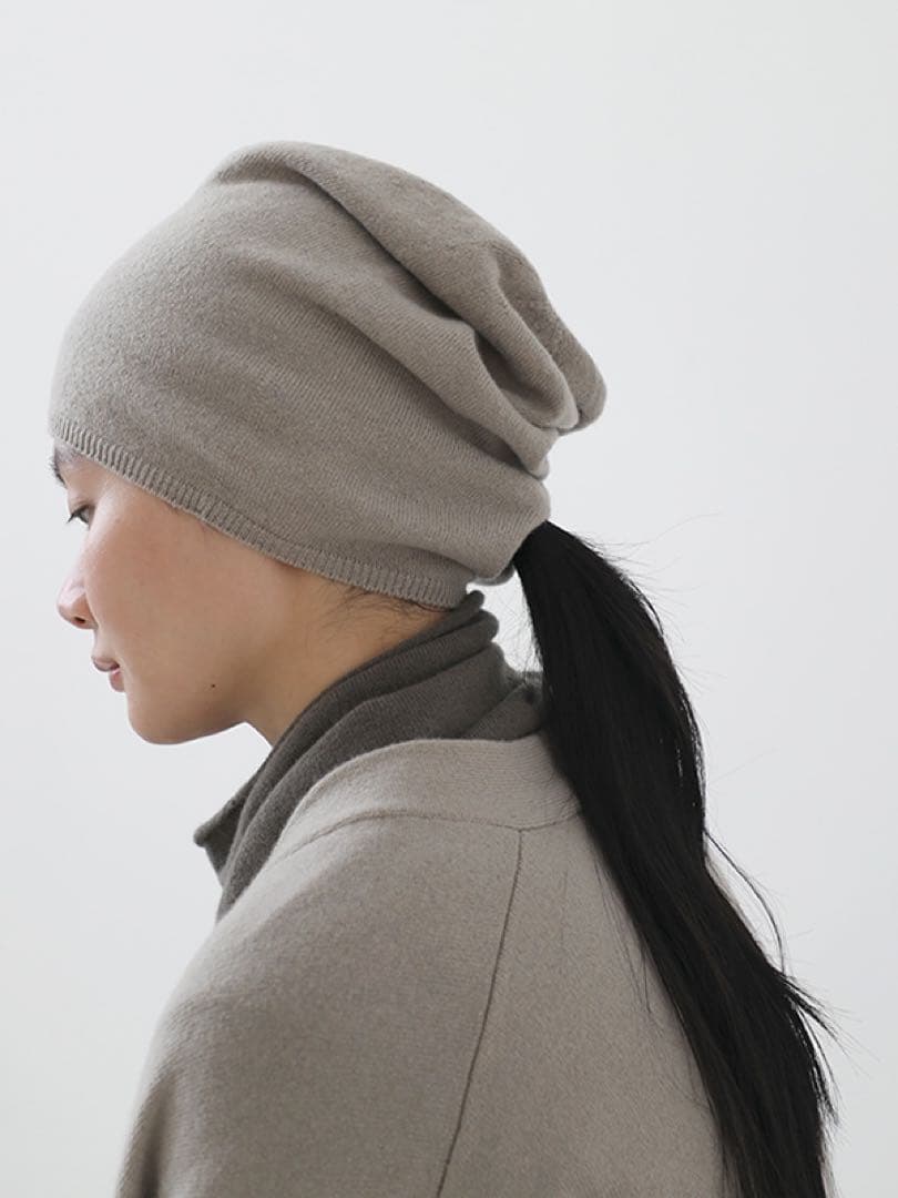 evameva カシミアキャップ カーキ