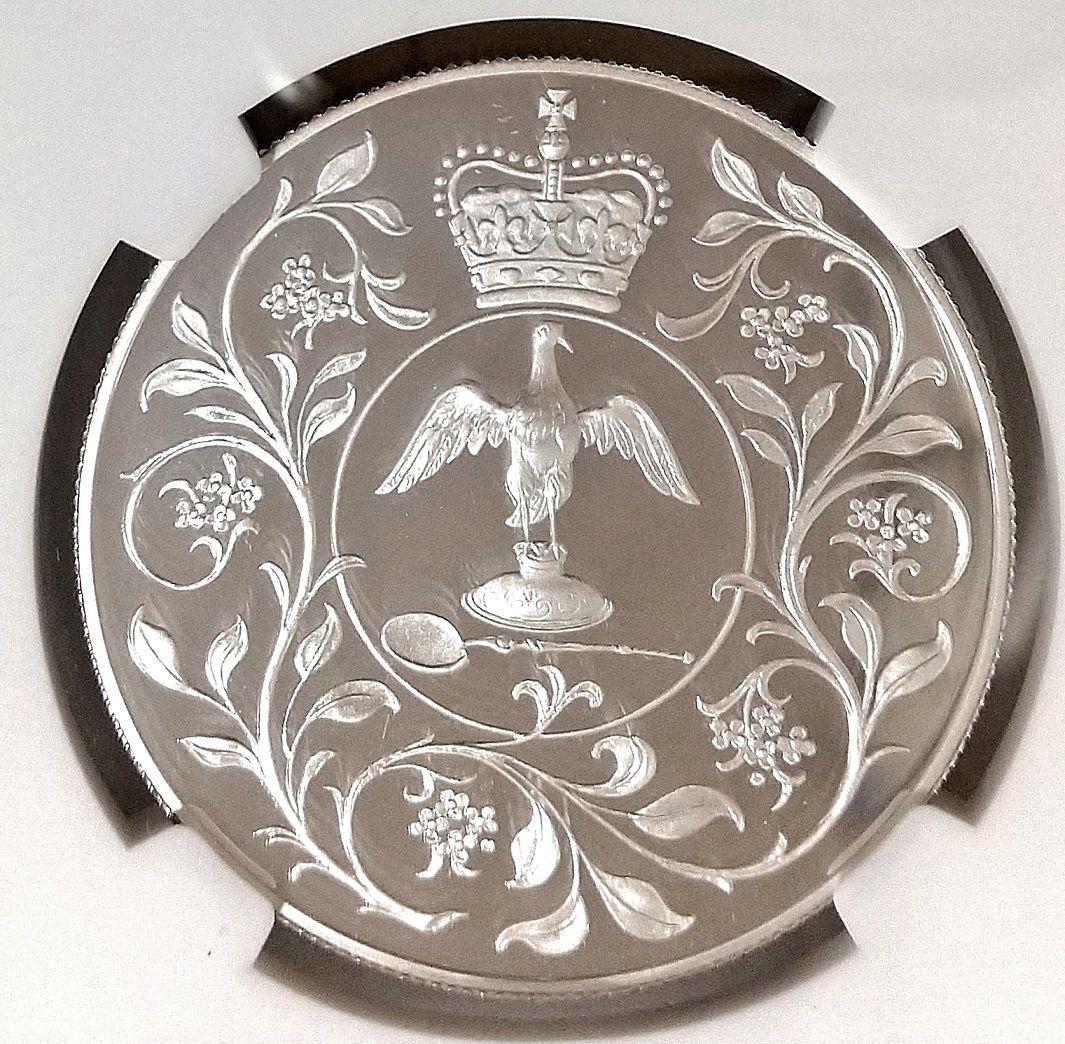 1977年 イギリス シルバージュビリー エリザベス2世 銀貨 PF69 箱付き