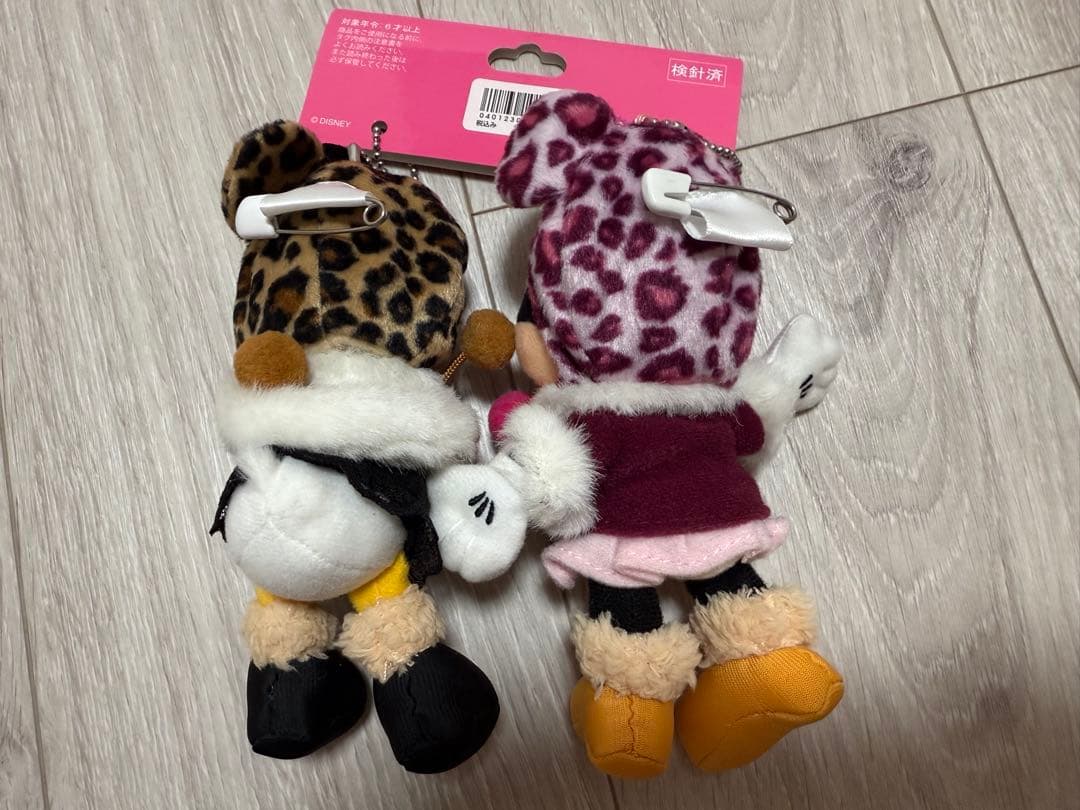 ミニー　デイジー　ぬいぐるみバッジ　ヒョウ柄　ディズニーリゾート　ディズニー