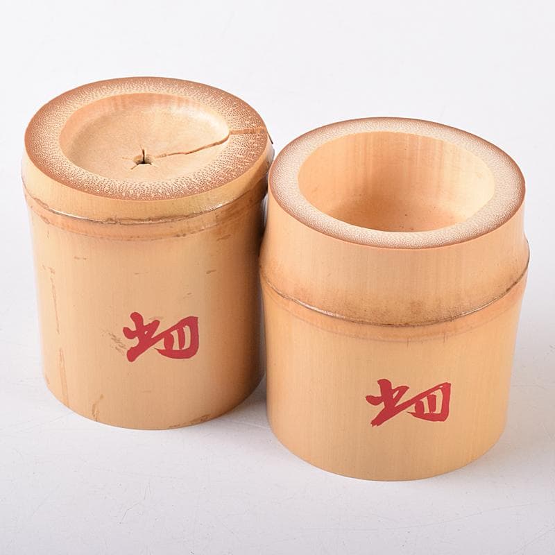 茶道具　古竹　雪月花　蓋置　一双　裏千家十四代淡々斎極め箱　V　R7979