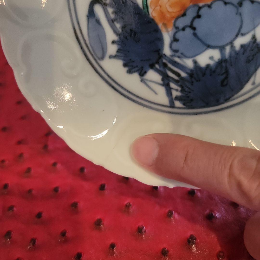 古九谷様式の牡丹紋の皿