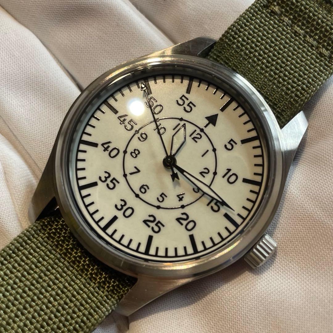 新品 ミリタリーウォッチ ドイツ軍 パイロットウォッチ　全ルミ クォーツ