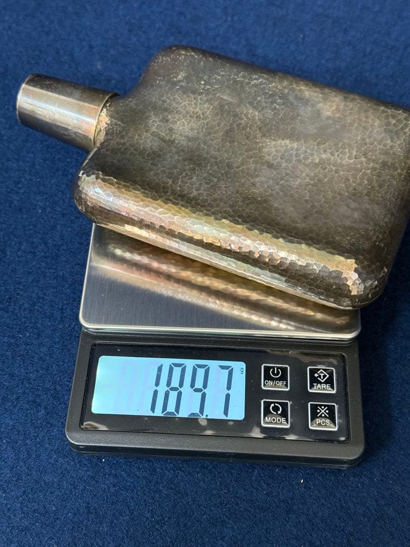 SILVER 刻印 シルバー 銀製 スキットル ウィスキーボトル 重さ189g