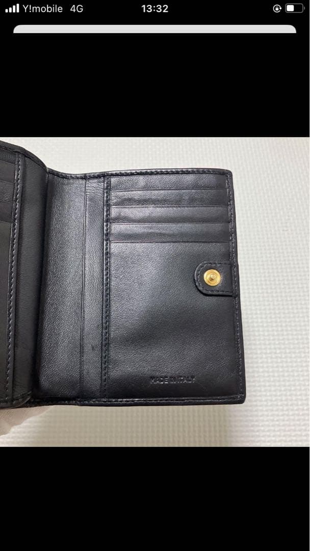 未使用　BALLY バリー　レザー二つ折り財布　キルティング　黒　ブラック