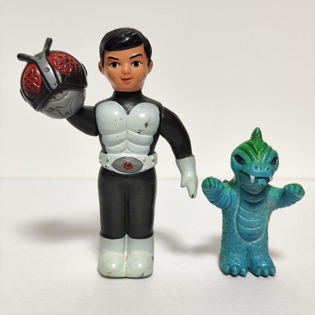 面取れ　ツクダ　仮面ライダー＆トカゲロン指人形セット　当時もの!!