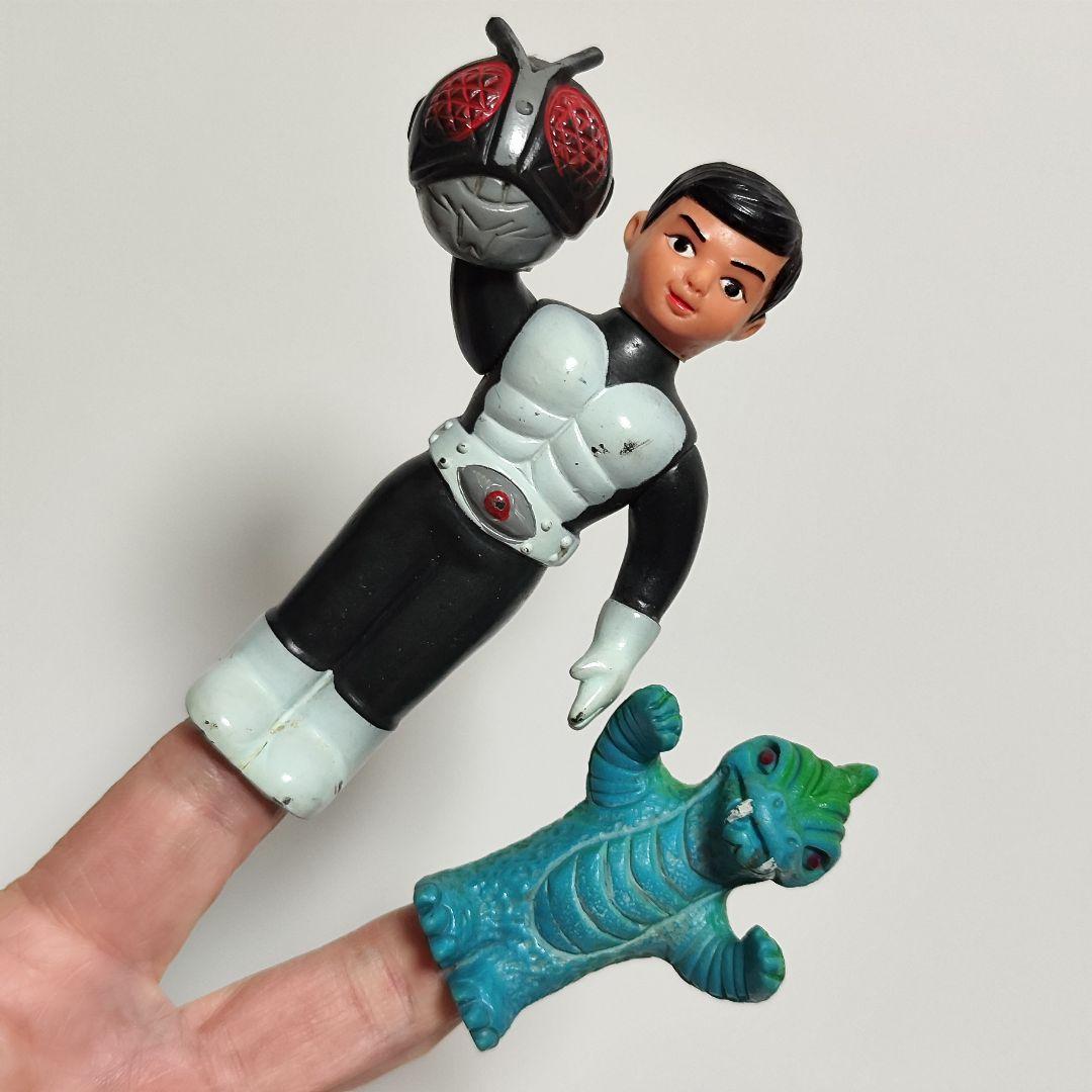 面取れ　ツクダ　仮面ライダー＆トカゲロン指人形セット　当時もの!!
