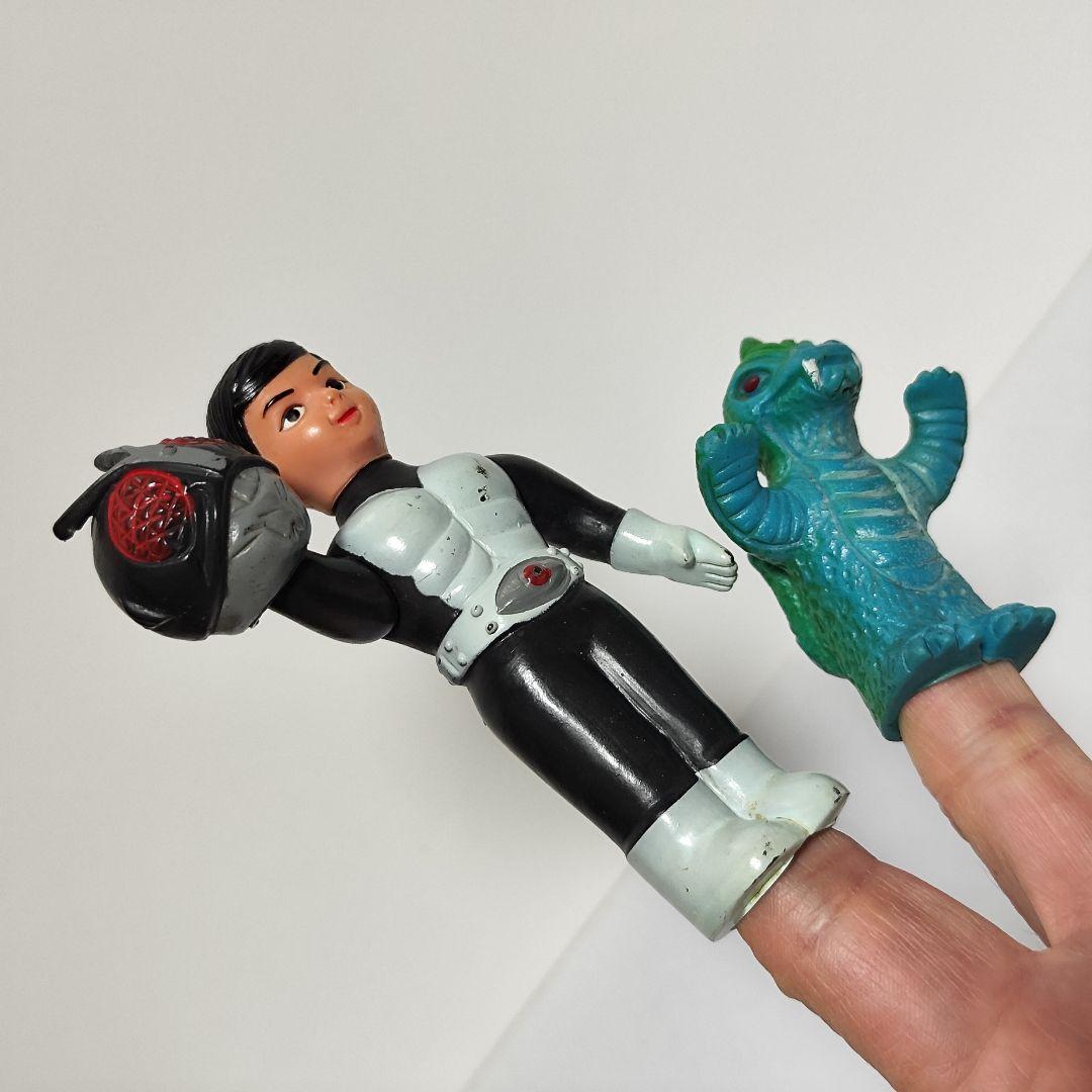 面取れ　ツクダ　仮面ライダー＆トカゲロン指人形セット　当時もの!!