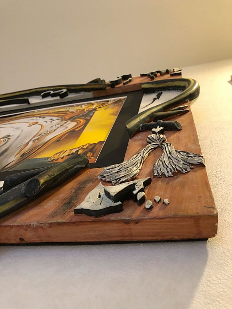 額装 絵画 希少 サルバトーリ ダリ風 レリーフ 木製縁 変額 処分価格