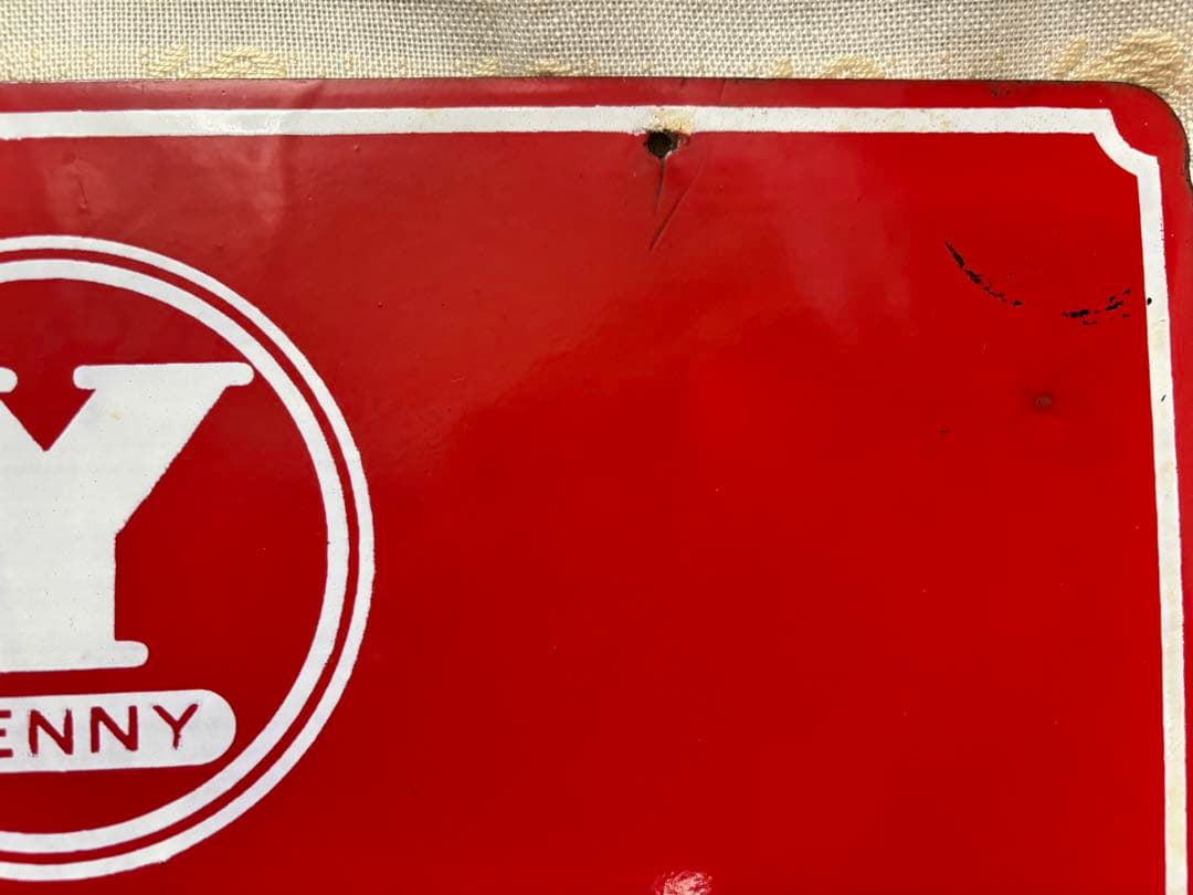 一点物　昭和レトロ　山口ベニー号自転車　ホーロー　琺瑯看板　丸紅山口自転車