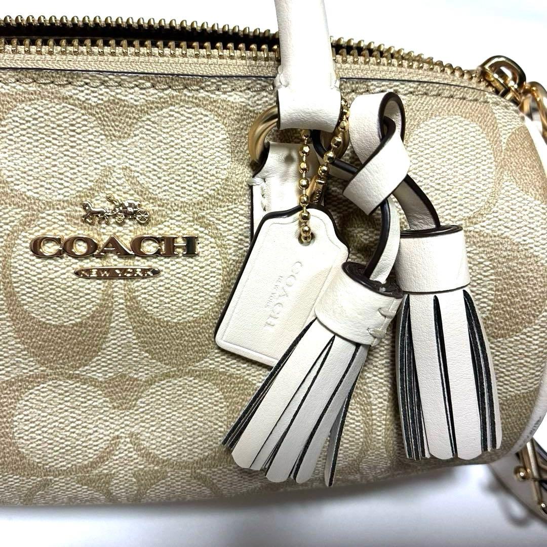 coach ミニ　ショルダー　ベージュホワイト　新品