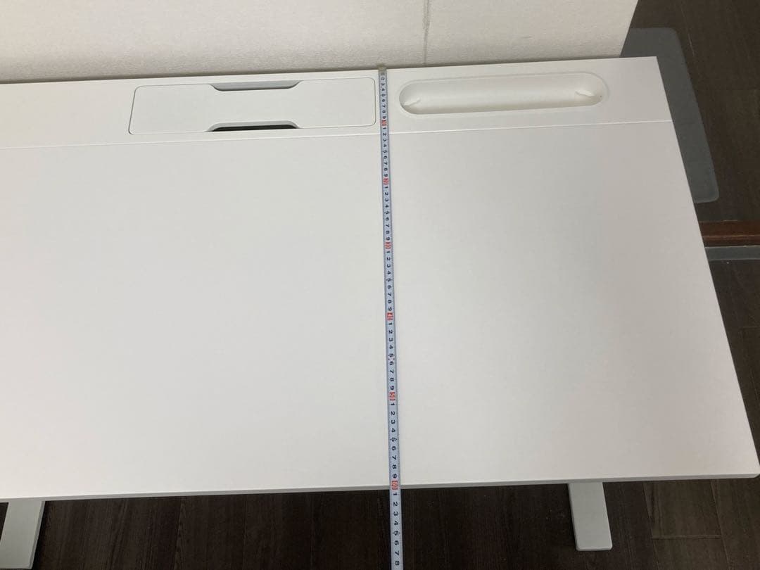 デスク IKEA ミッツォーン 120×60 ホワイト 高さ調節可能デスク
