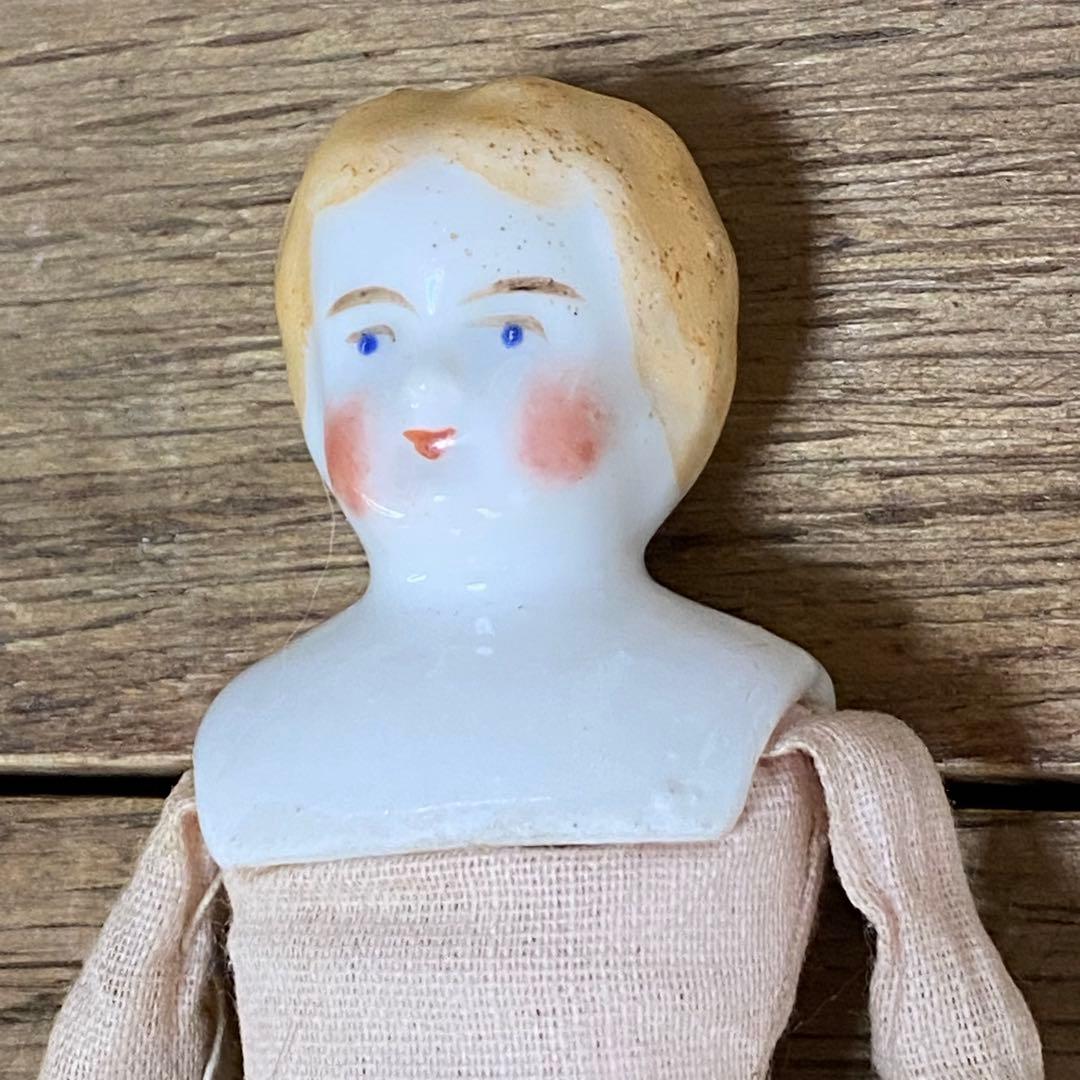 ドイツアンティーク チャイナヘッドドール 18.5cm ブロンド