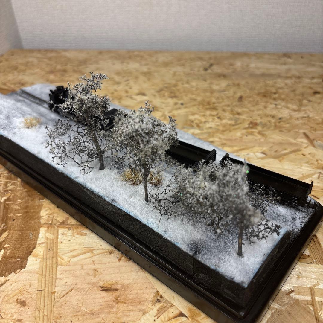 【ケースあり】N保管用ジオラマ「白雪の軌道」—静寂に佇む冬景色ベース—
