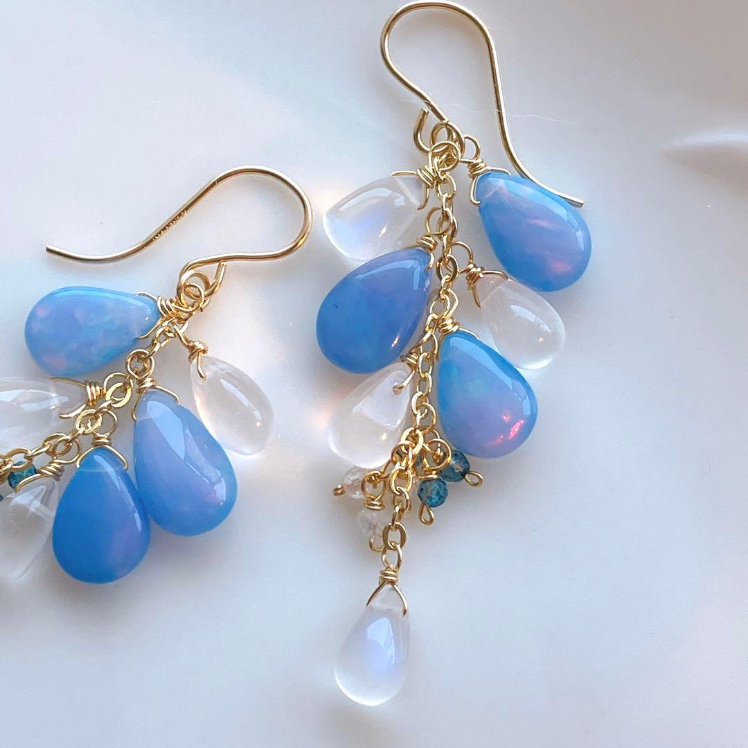 プルメリア◆ウォーターメロントルマリン ブレスレット✧14kgf