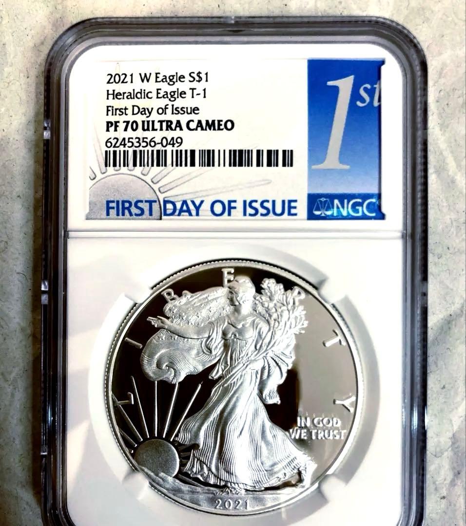 NGC最高鑑定★2021年アメリカ1ドル シルバーイーグル銀貨★PF70UC