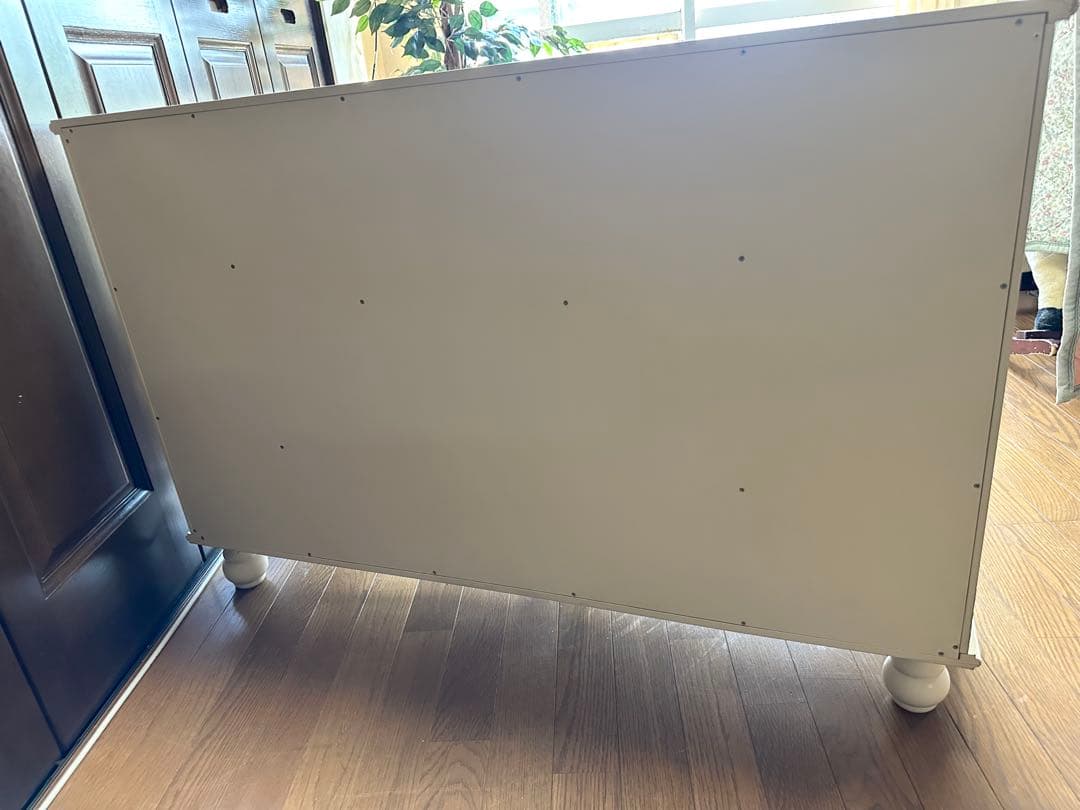 Kiyoka アンティーク　オフホワイト花柄キャビネット　チェスト