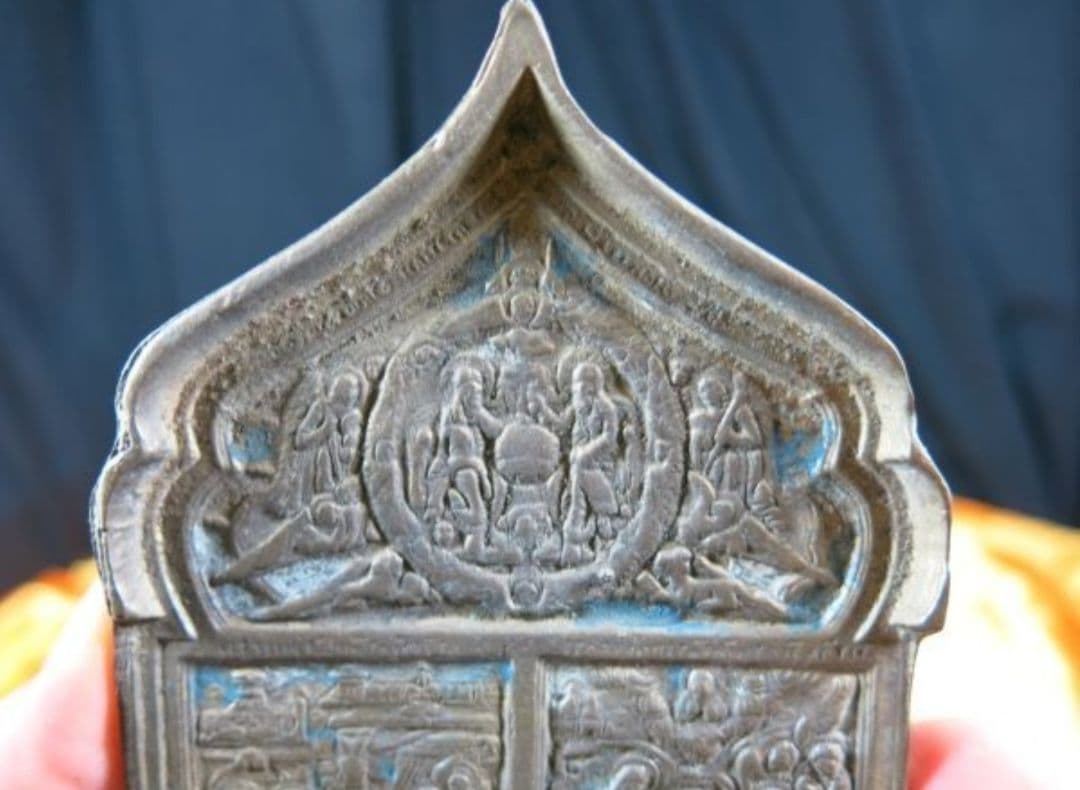 ③B　古銅イコン ～１９世紀　宗教画　清画　聖人　キリスト教　マリア像