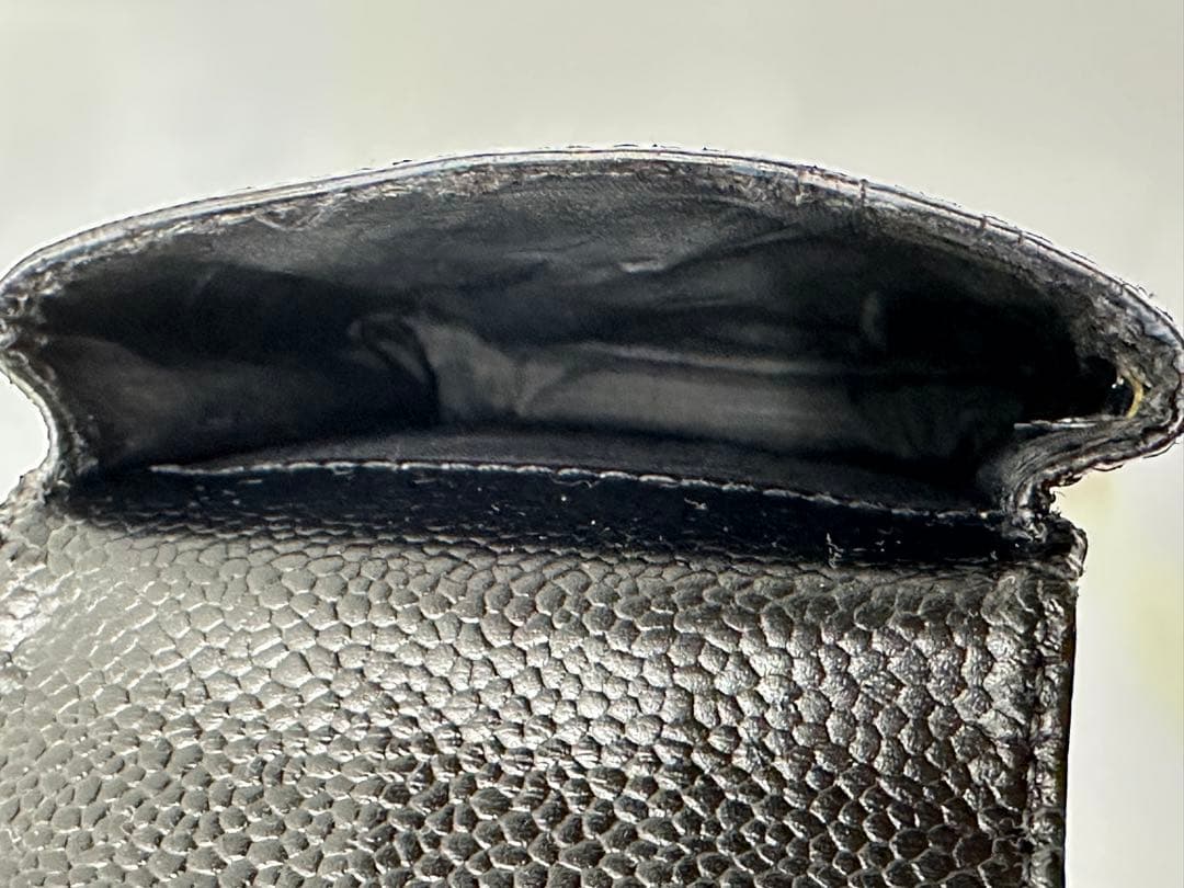 CHANEL シガレットケース　キャビアスキン　ブラック