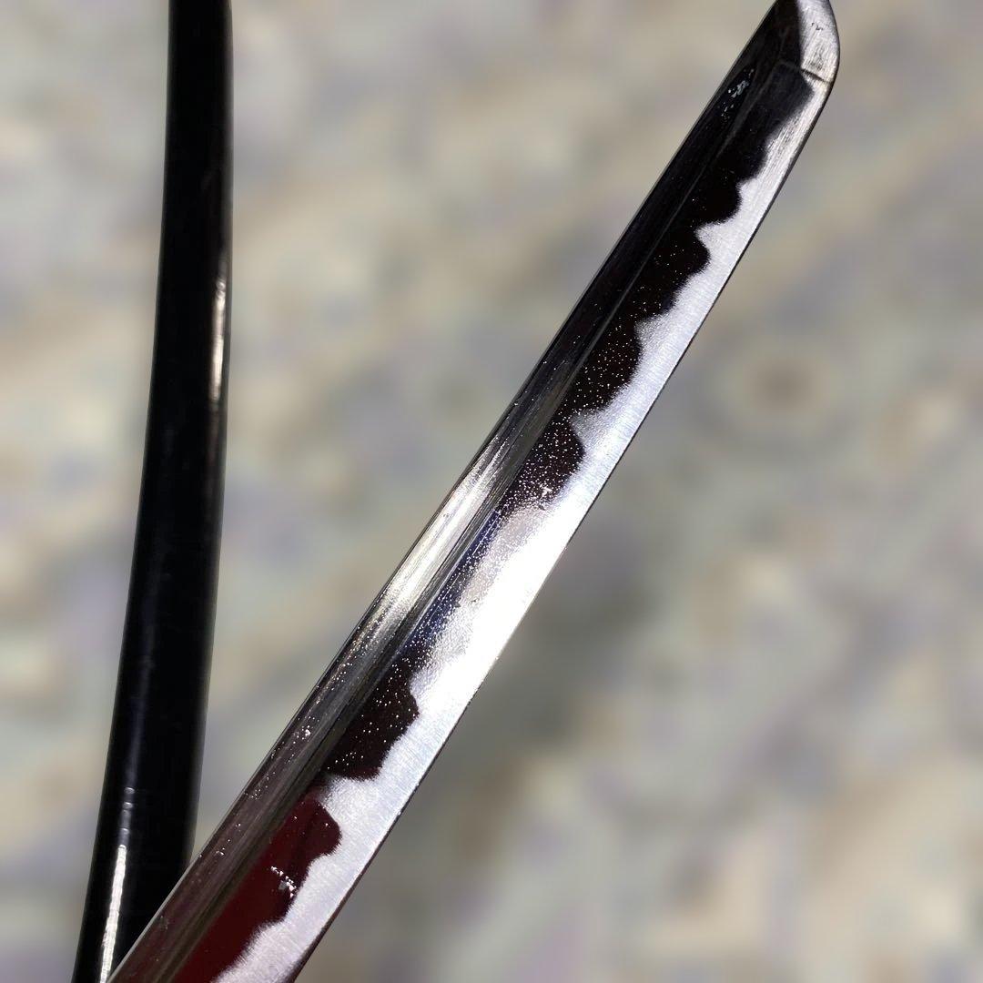 模造刀(居合刀) 紺色柄 菊彫丸鍔 黒呂鞘