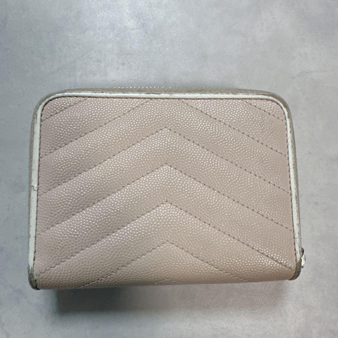 SAINT LAURENT サンローラン キルティングYSL金具 財布 ベージュ