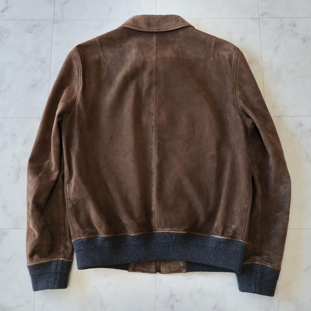 サルバトーレフェラガモ スエードモトブルゾン 50 L レザージャケット 羊革