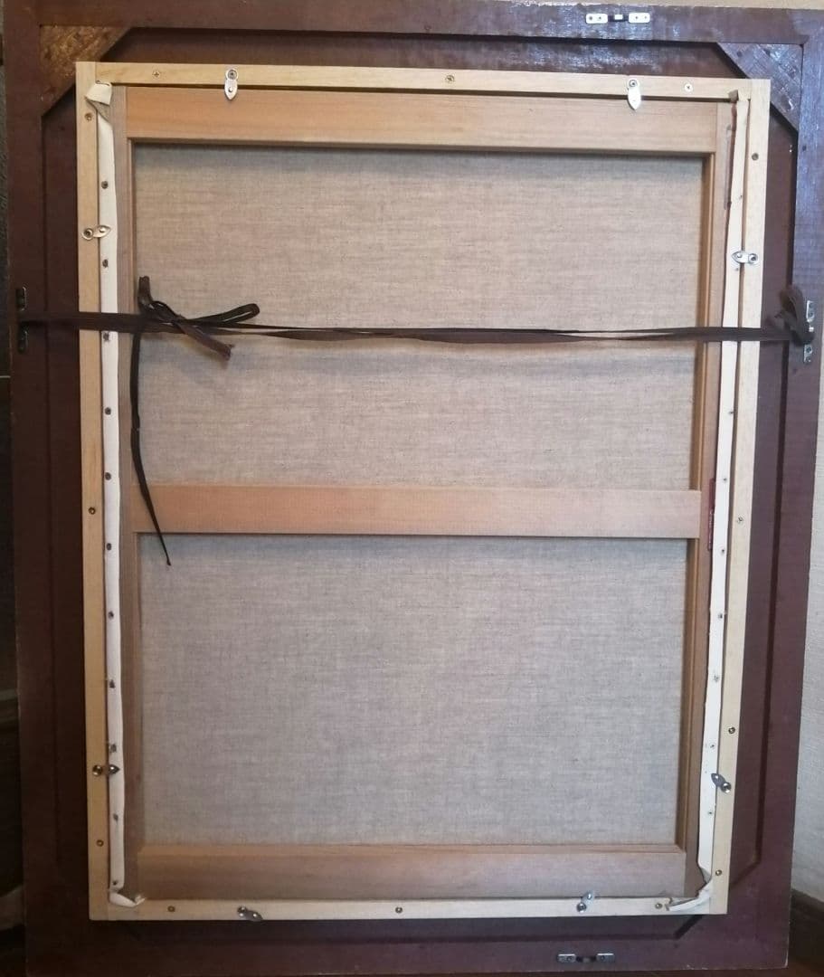 さく　　絵画　額縁　油彩画