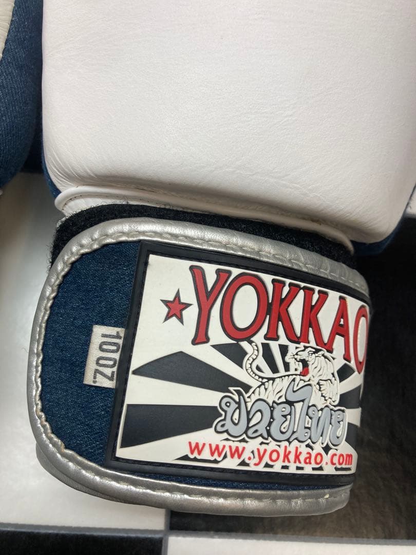 YOKKAO ヨッカオ ボクシンググローブ 10oz ホワイト/デニム綺麗