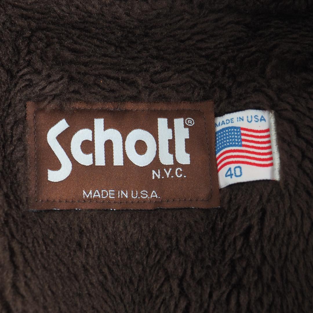 Schott　トラッカージャケット　40　レザージャケット　ライナー付き　赤茶