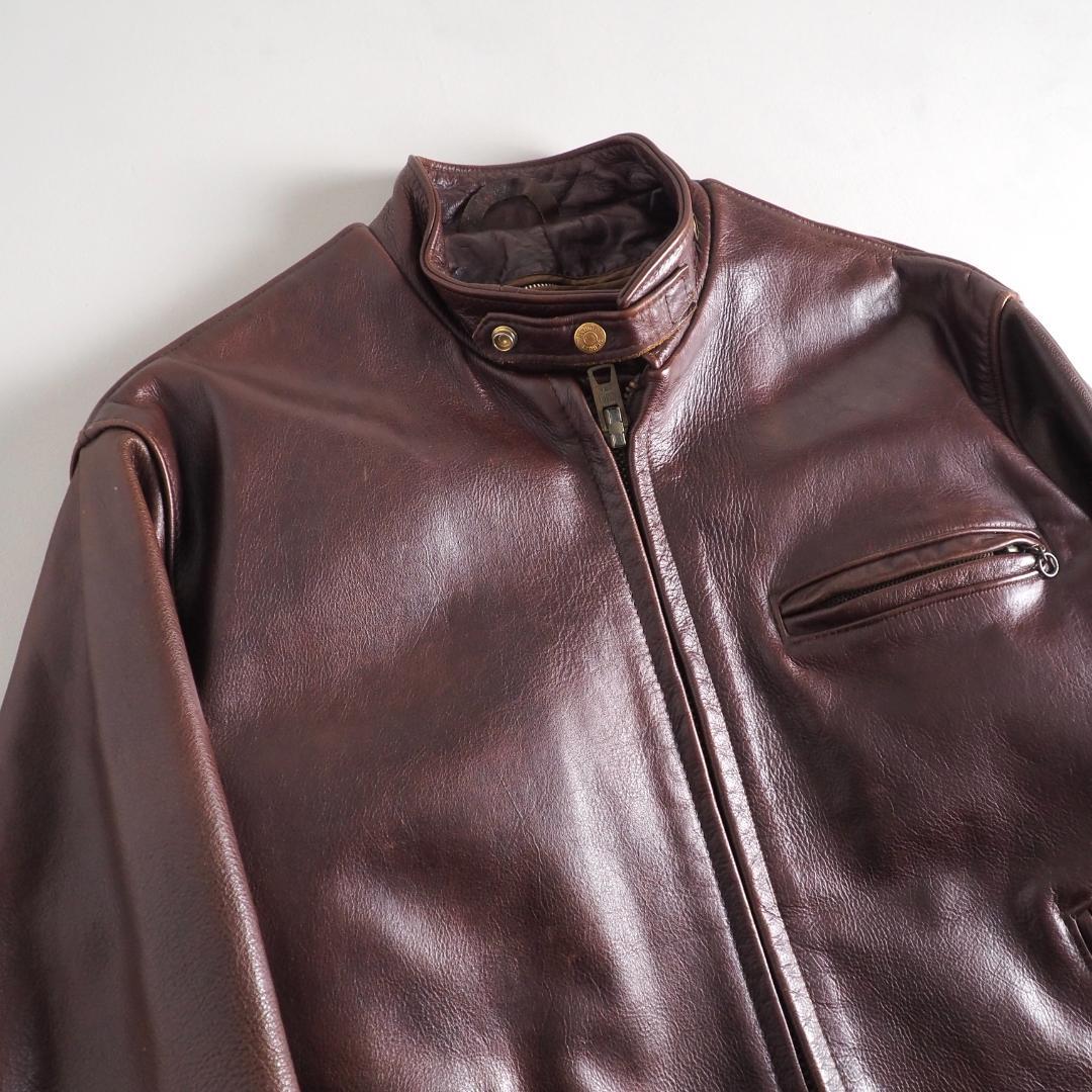 Schott　トラッカージャケット　40　レザージャケット　ライナー付き　赤茶