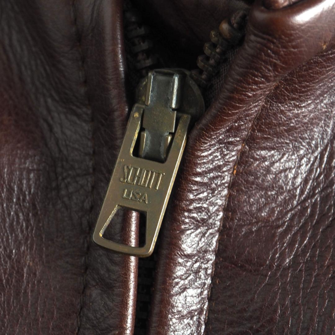 Schott　トラッカージャケット　40　レザージャケット　ライナー付き　赤茶