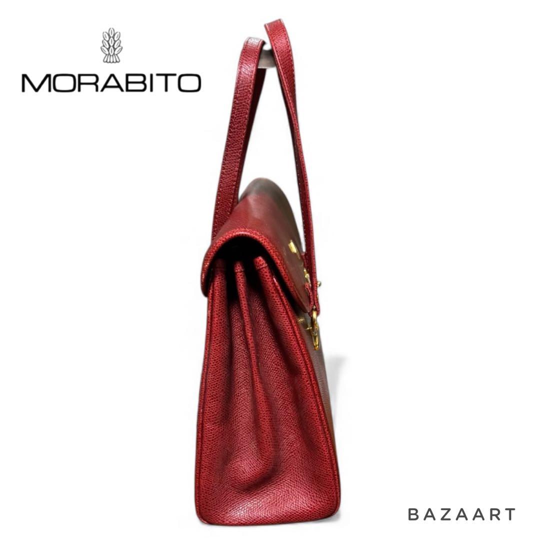 MORABITO モラビト レザー ハンドバッグ 赤 レッド ターンロック