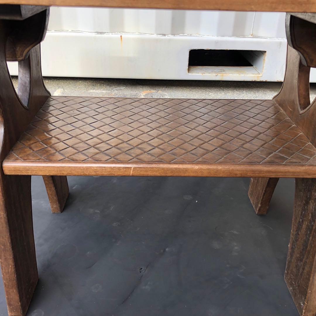 木製花彫刻ダイニングテーブルセット