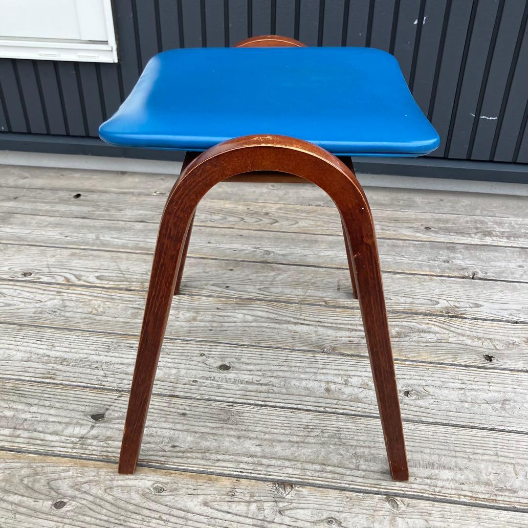 昭和レトロ 秋田木工 ミッドセンチュリー ベントウッドスツール 木製 古家具