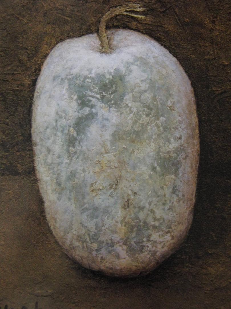 大藪雅孝、【冬瓜】、希少な額装用画集より、新品額装付