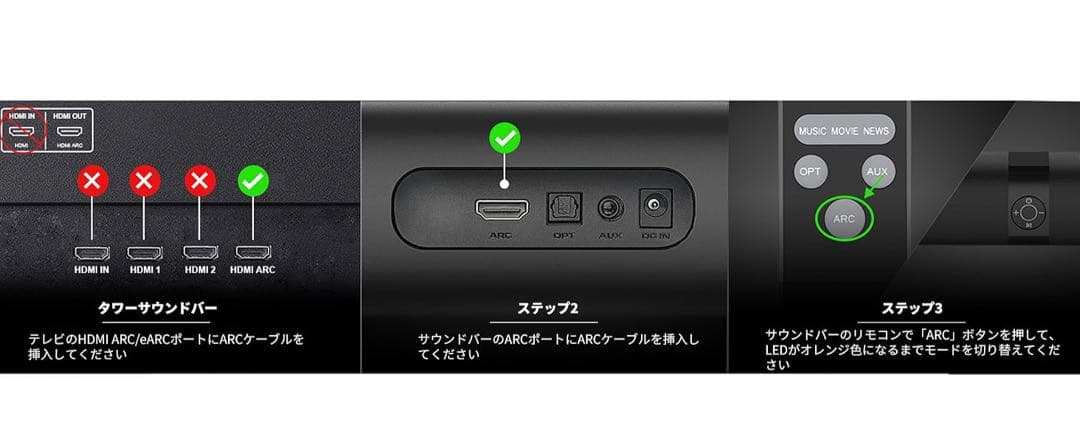 Bluetooth5.3 サウンドバー テレビ用 高音質 取り外し可能スピーカー