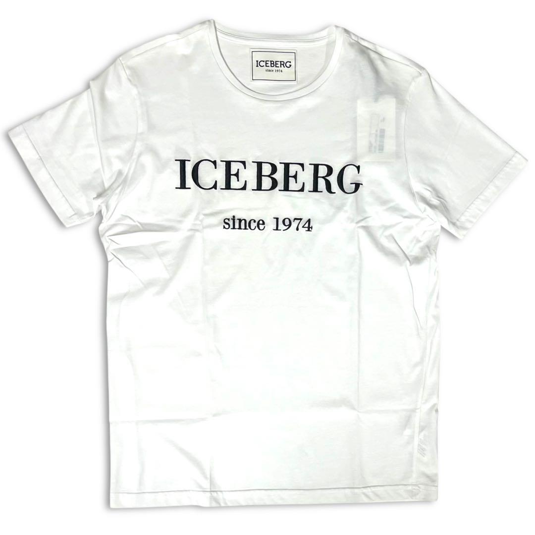 ICEBERG アイスバーグ ロゴ 5D 半袖Tシャツ 白 L イタリア製