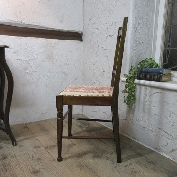 イギリス アンティークチェア 椅子 鋲打ち イス 店舗什器 英国 4105d