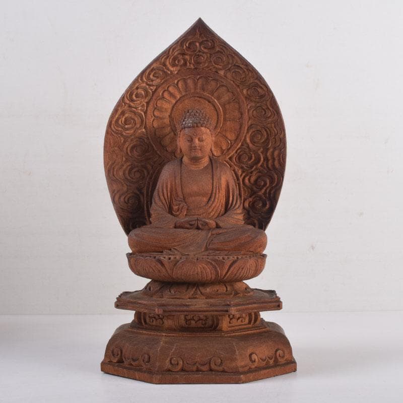 仏教美術　井波彫刻宗家　番匠屋刀　木彫　仏像　共箱　N　8371A