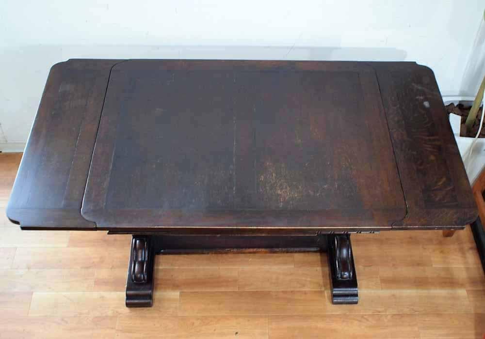 英国アンティーク オーク材 ドローリーフテーブル BROUGH BROS LTD