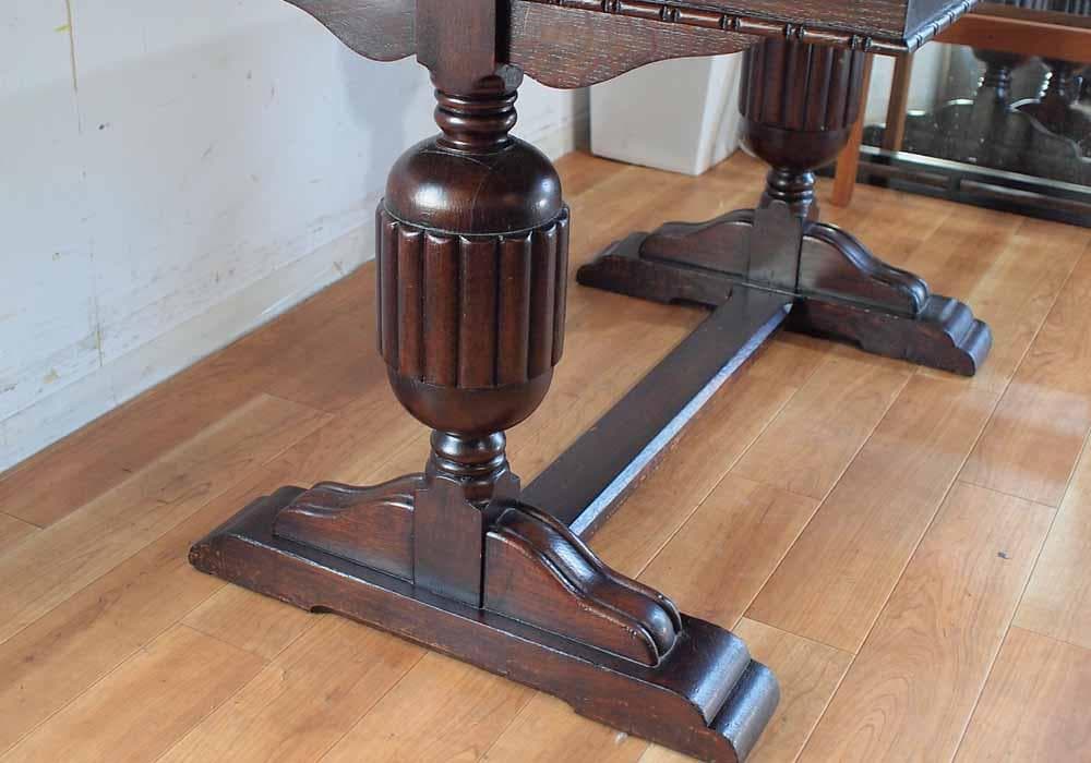 英国アンティーク オーク材 ドローリーフテーブル BROUGH BROS LTD